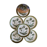 Vintage Gien Flat Plates - Herbarium Model