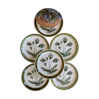 Vintage Gien Flat Plates - Herbarium Model