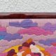 Psychedelic tapestry, futuristic, typical of 70s design.
