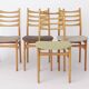 Ensemble de 4 chaises de salle à manger vintage années 1970 Allemagne, chaises en bois de hêtre, restaurées