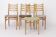 Set of 4 Vintage Dining Chairs 1970s Germany, Beech Wood Chairs, Restored