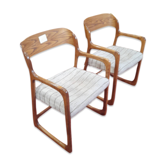 Pair of Bauman Sleigh armchairs