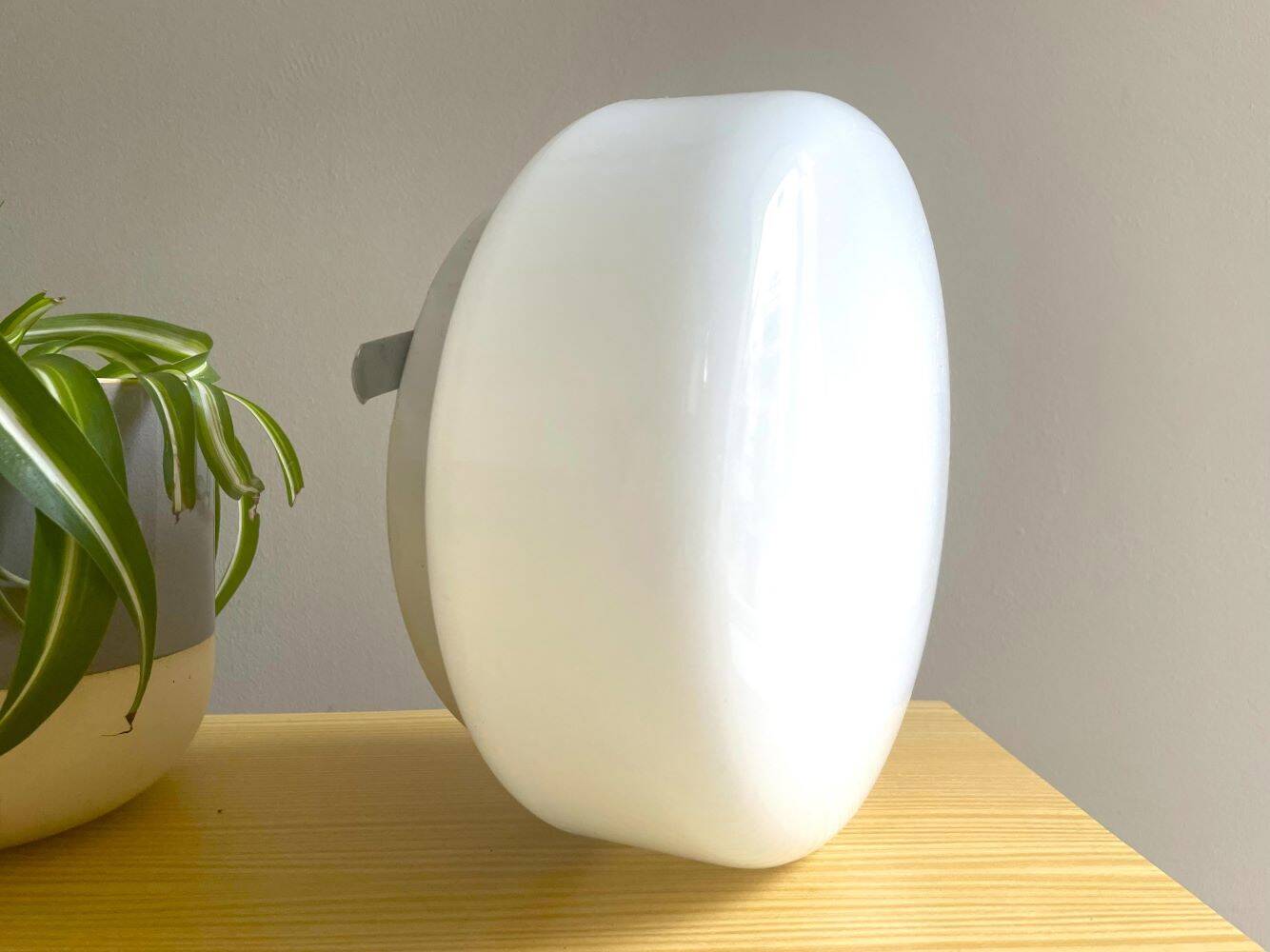 Minimalist white opaline glass pill flush mount ceiling or wall lamp