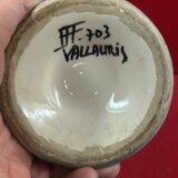 Flowered vase with gold accents or Vallauris, approximately 30 cm - signature to be identified.