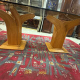 Large rattan table by Maurizio Mariani