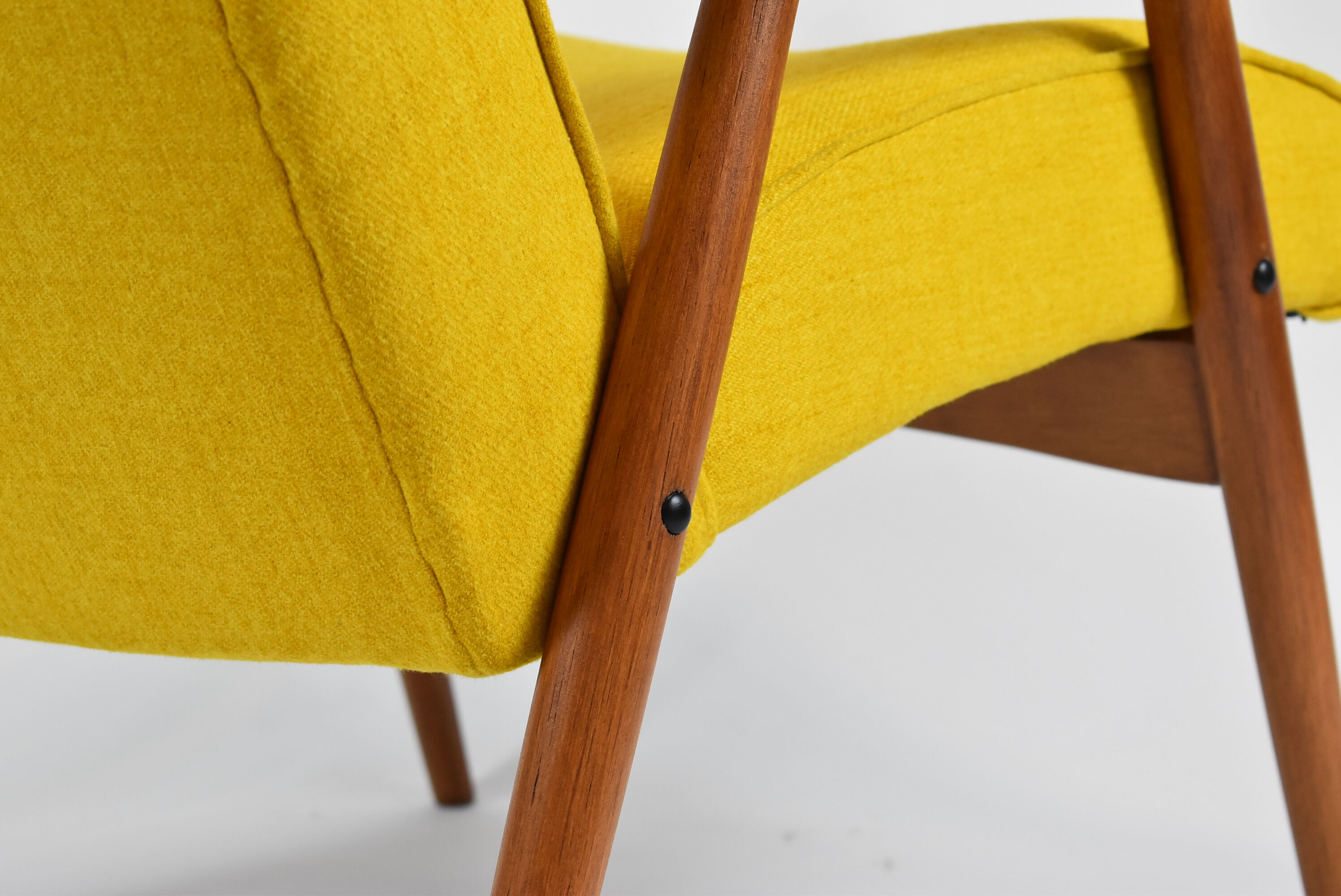 Czech original armchair TON, type 6950, 1960s, yellow, restored
