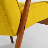 Czech original armchair TON, type 6950, 1960s, yellow, restored