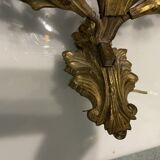 Vintage Italian Gold Gilded Tole Sconces, 1960s, Set of 2