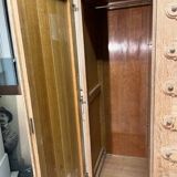 Armoire des années 40 en chêne dans le style de Guillerme et Chambron, années 1960