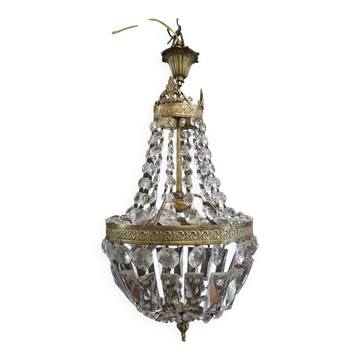 Balloon chandelier in glass and brass