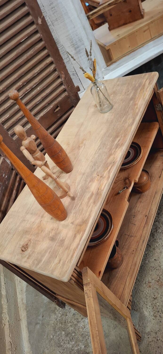 Old glass sideboard on legs