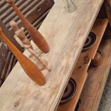 Old glass sideboard on legs