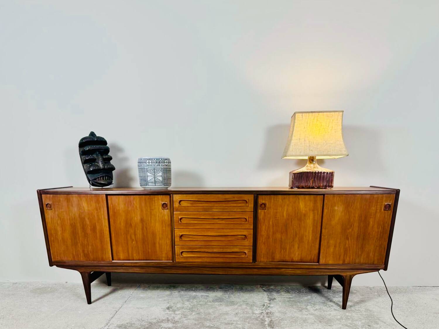 Large sideboard by Johannes Andersen in teak, 240 cm.