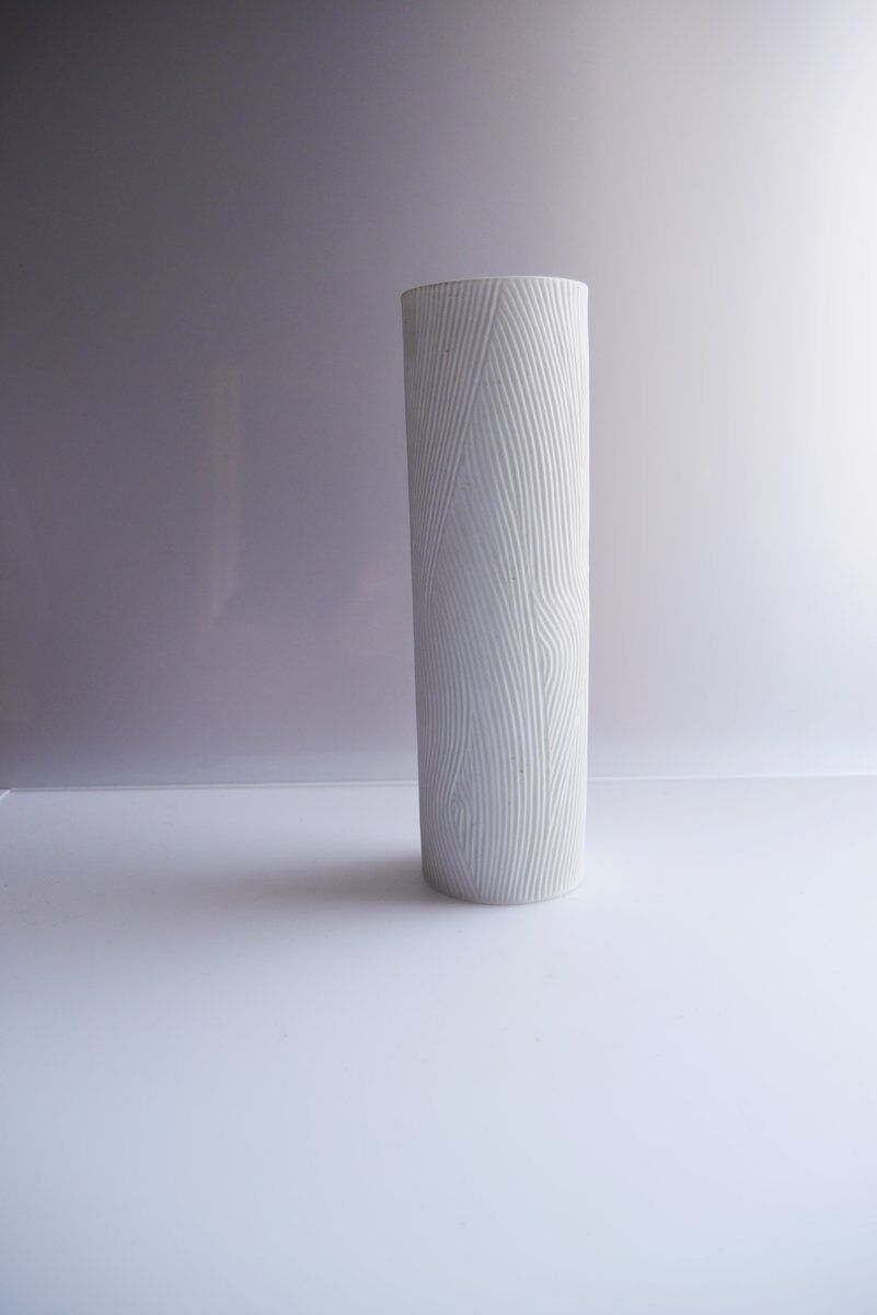 Mid-century modern Op-Art Studio Line bisque porcelain vase by Werner Schreib for Rosenthal, 1960s