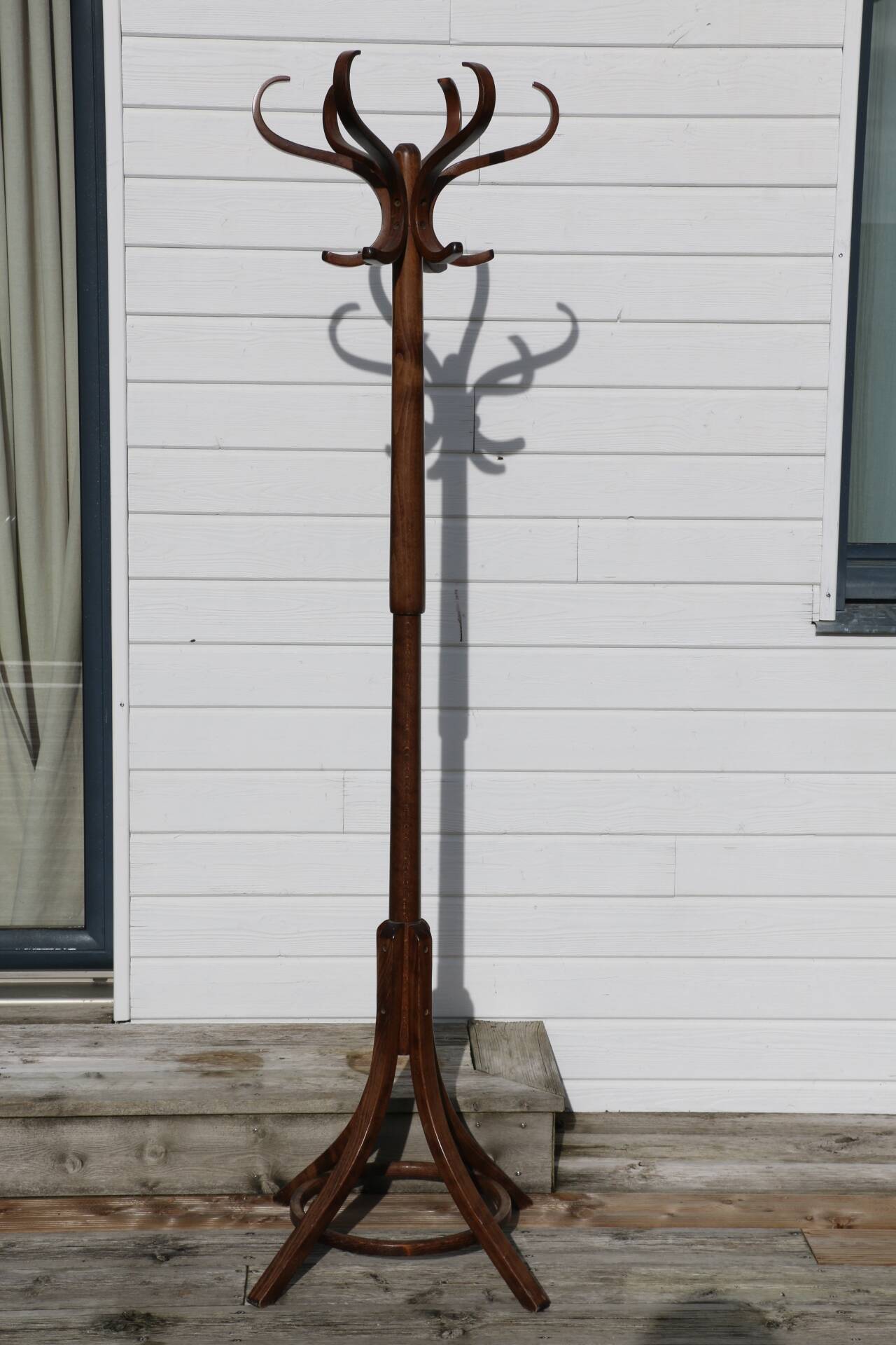 Baumann parrot coat rack, simple, dark beech