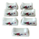 7 portes couteaux vintage en porcelaine décor floral