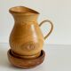 Vintage turned wood pitcher and 2 jars set