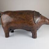 Leather pig ottoman  att dimitri omersa, 1960s