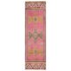 Vintage Turkish Hand-Knotted Wool Cotton Pink Runner Rug 90x298