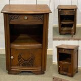 1950s Art Deco oak bedside table