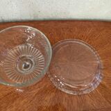 Bell and plate in transparent glass