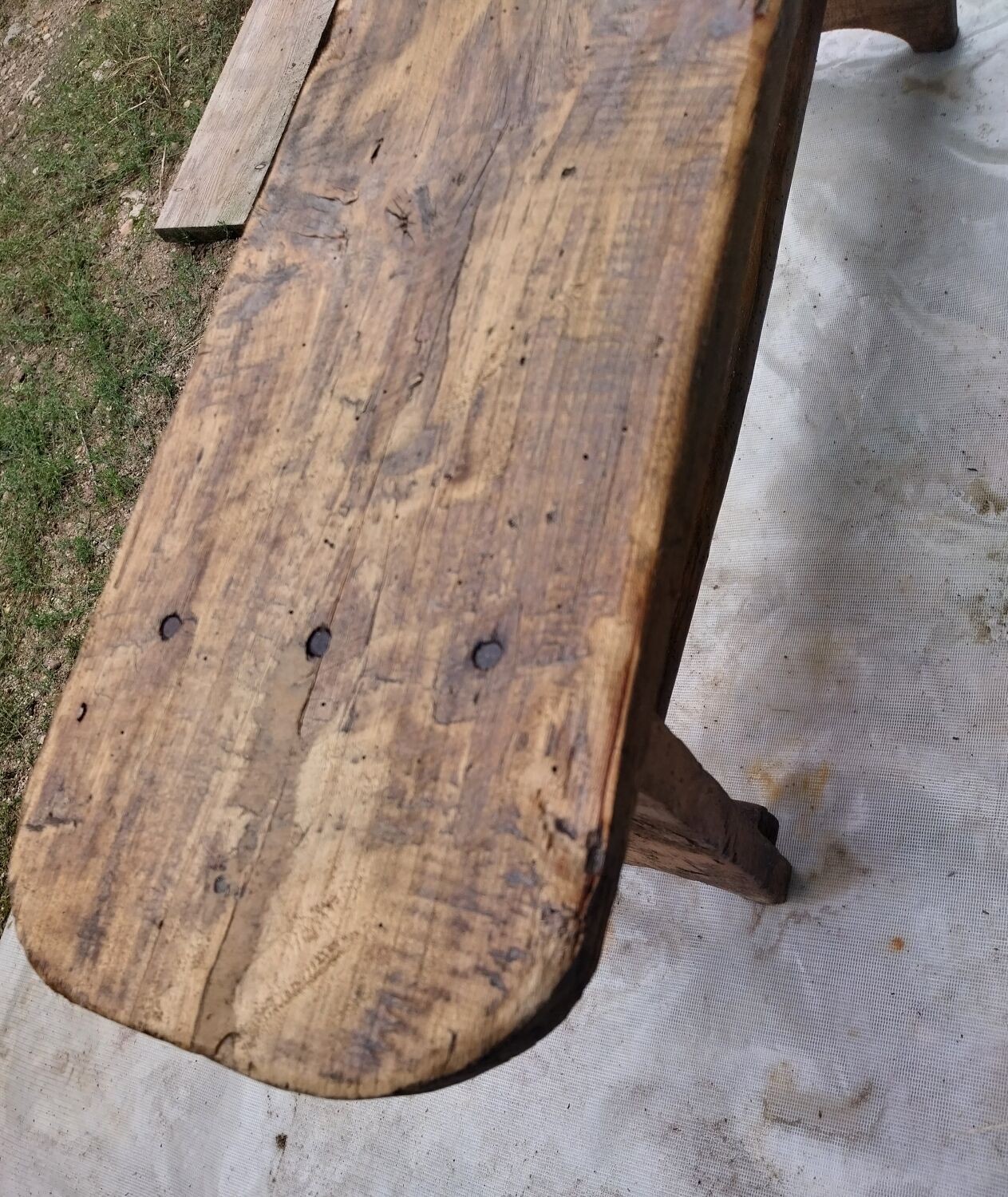 Rustic wooden bench