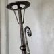 Pair of wrought iron candlesticks, 18th century