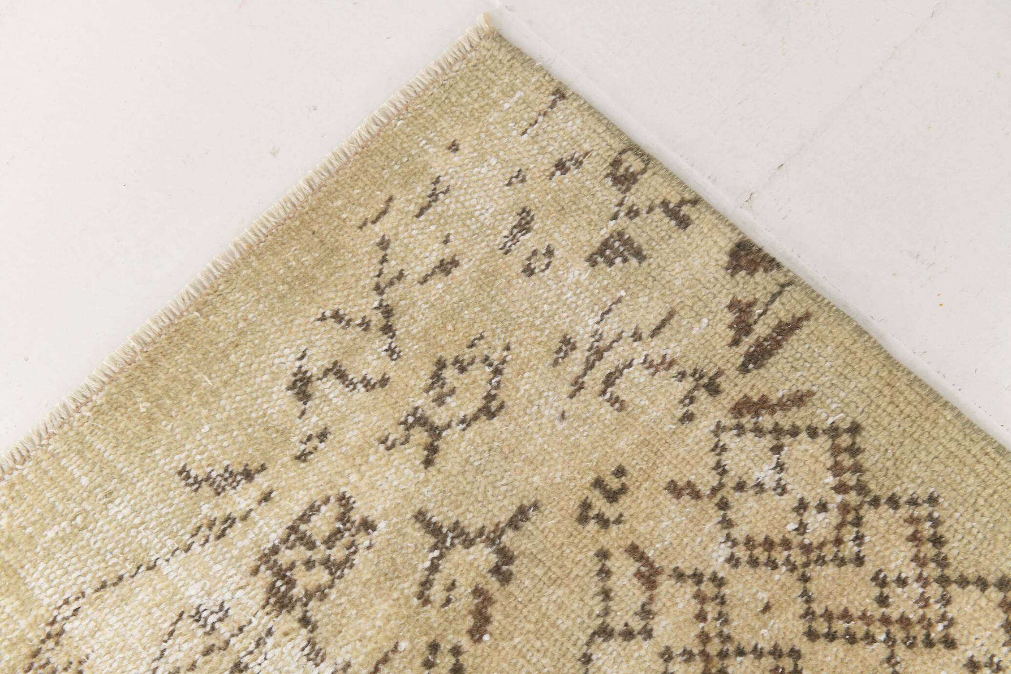 Vintage Cream & Brown Turkish Handmade Rug, 149x252Cm