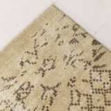 Vintage Cream & Brown Turkish Handmade Rug, 149x252Cm