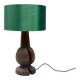 Wooden lamp. New electrical system and lampshade.
