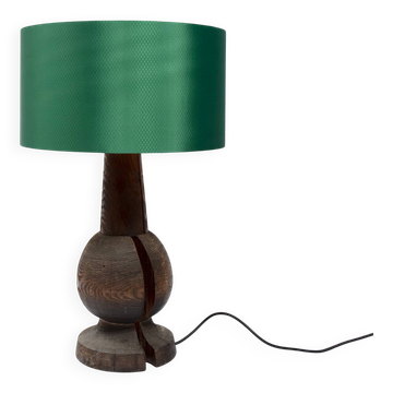 Lampe en bois. Système électrique et abat-jour neufs