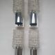 Four vintage chrome wall lights with square globes, Italian Targetti, 1970s
