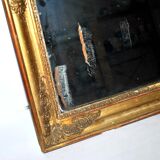 Old mercury mirror Restoration 19th century - Gilded frame with leaf