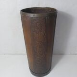 old carved wooden umbrella stand
