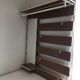 Slatted wall coat rack with mirror, modernist design, 1960s