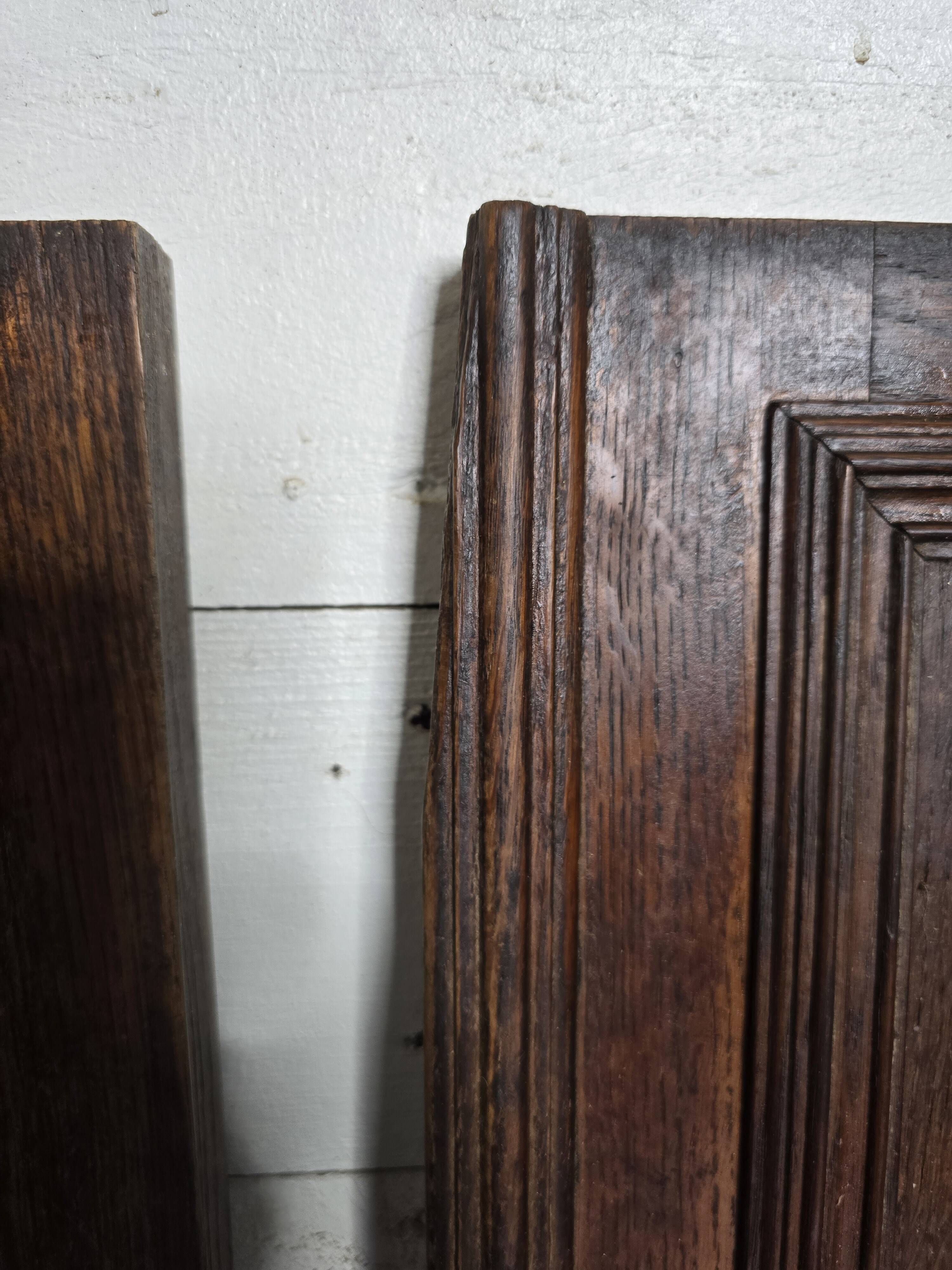 Pair of carved oak wooden doors