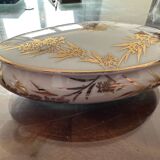 Oval jewelry box or candy box in Limoges porcelain, mid-20th century