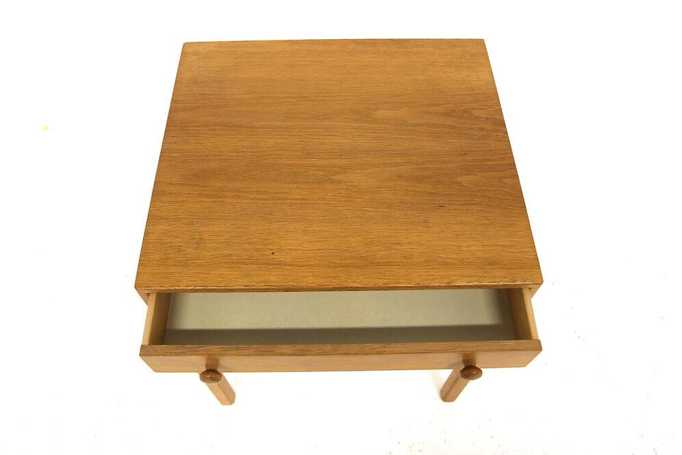 "Casino" oak bedside table, Engström & Myrstran, Sweden, 1960
