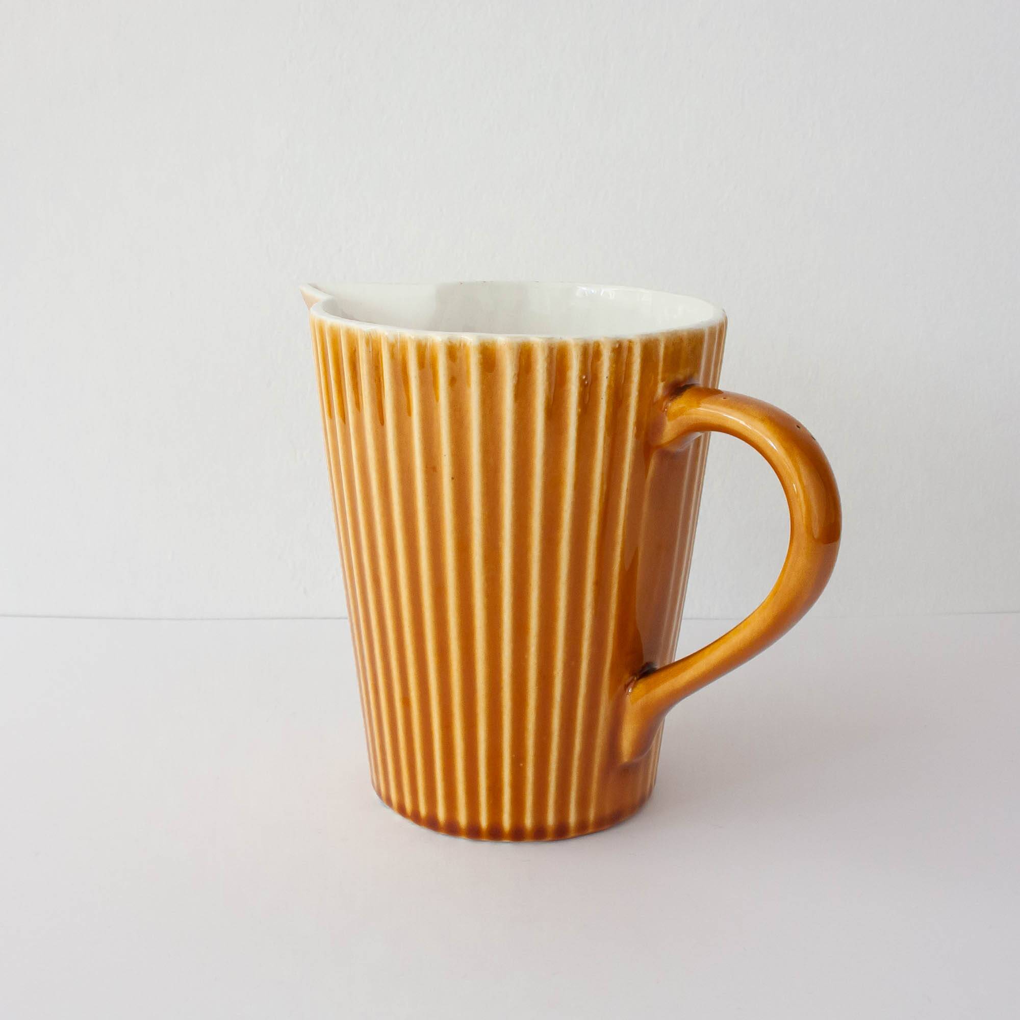 Set of Ceramic Tea Cups and Milk Jug by Secla, 1970's