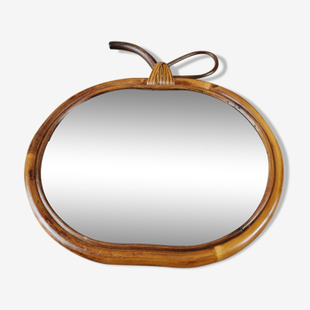 Rattan apple mirror