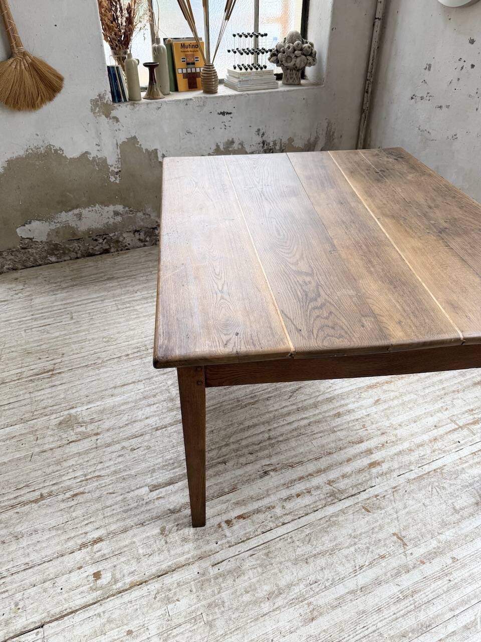 Large “square” oak farmhouse table 1950