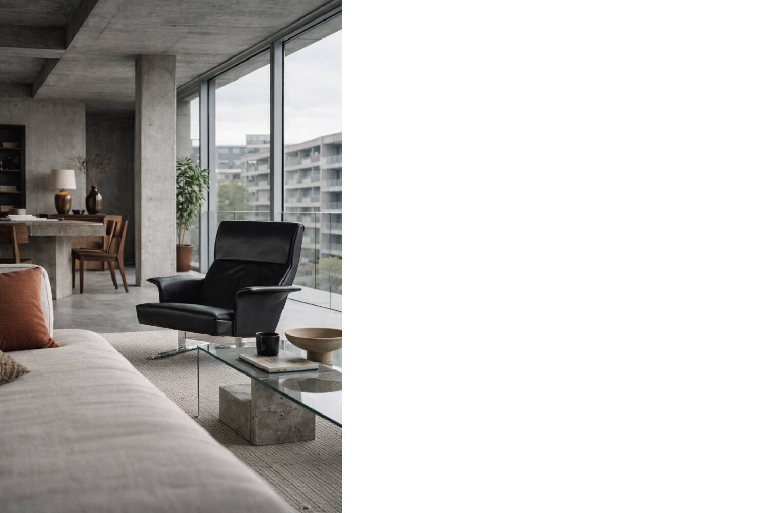 Vintage Mid-Century Modern Danish Black Leather Lounge Chair by Georg Thams