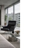 Vintage Mid-Century Modern Danish Black Leather Lounge Chair by Georg Thams