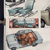 Fiat 124 Lada USSR Technical Drawing Poster