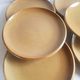 Set of 6 flat plates in Brenne stoneware from France vintage