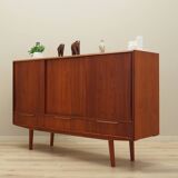 Buffet haut en teck, design danois, années 1970, production : Danemark