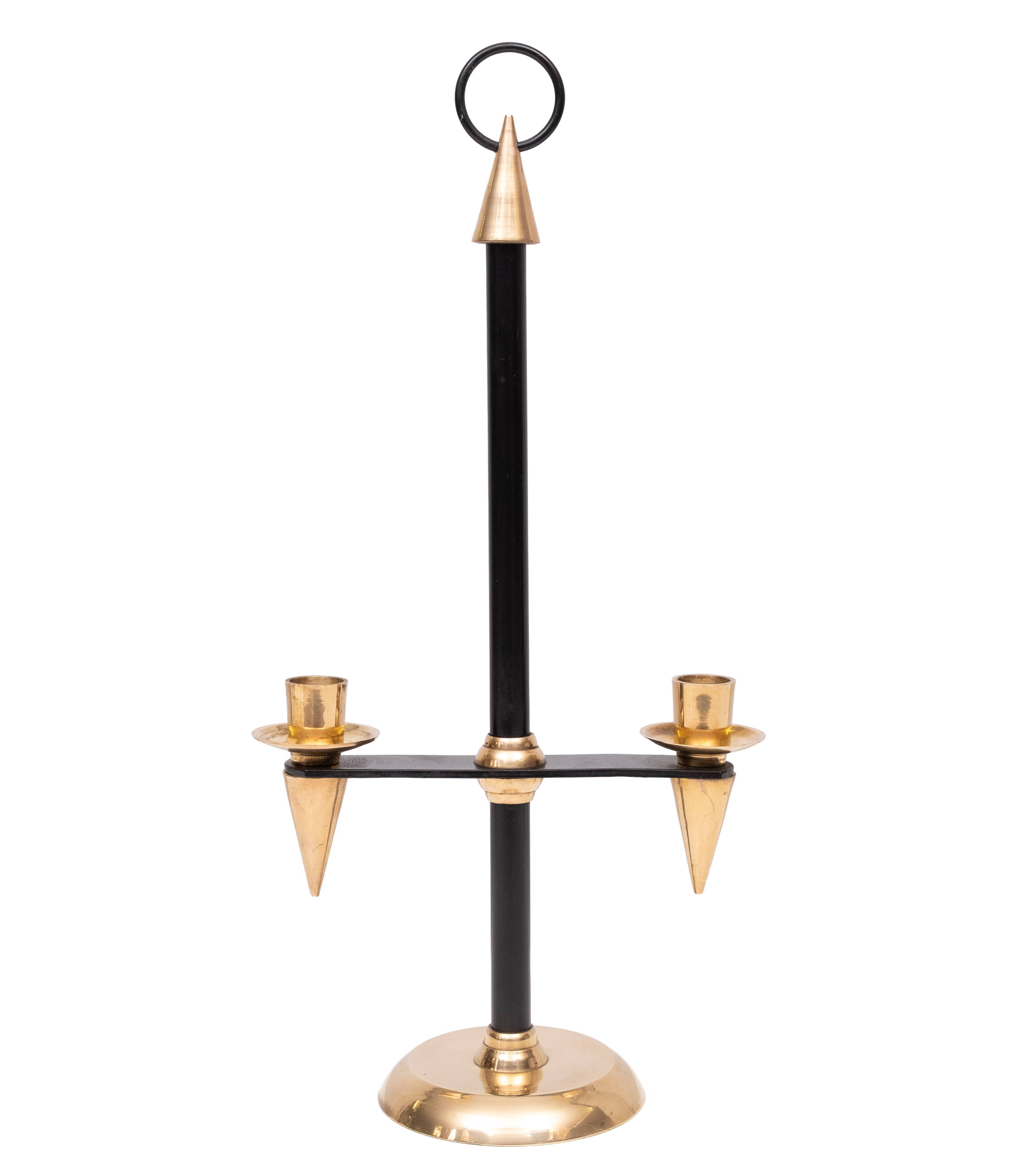 1940s Italian Brass candle stick holder