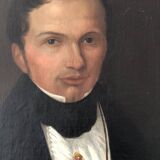 Antique Vintage 19th Century Oil Portrait Painting of a Dutch Gentleman