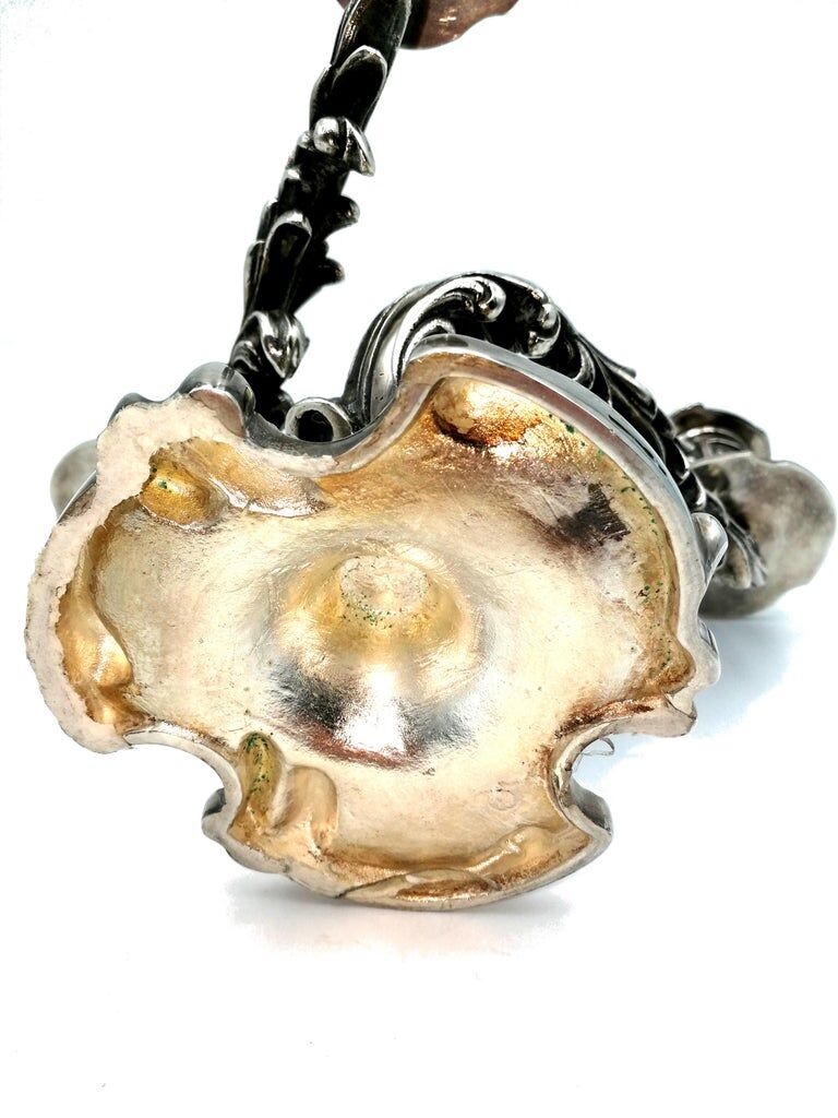 Wiskeman, pair of rococo chandelier, silver metal