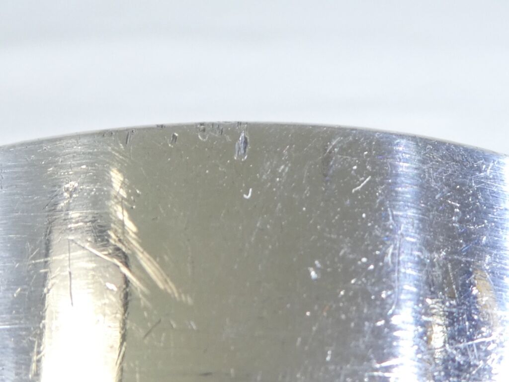 Timbale Christofle in silver metal modele ondulation by luc lanel